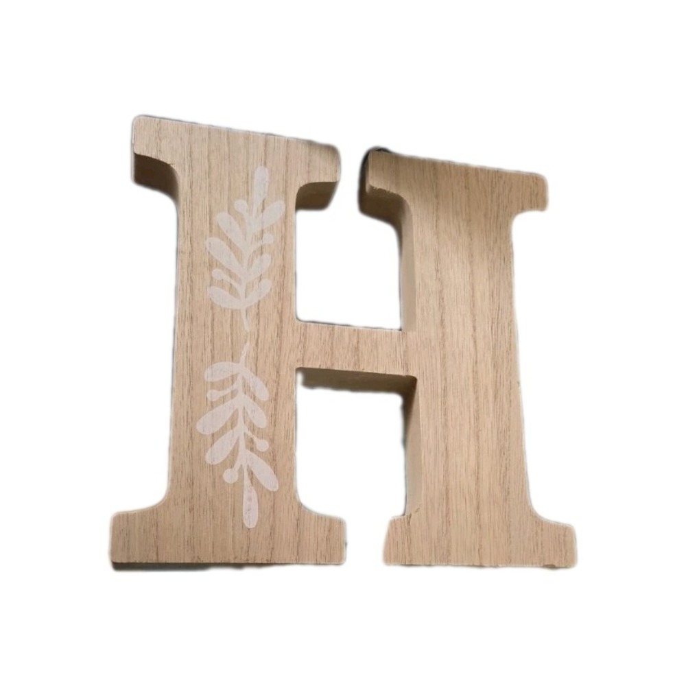 8 Inch Rustic Wood Letter H Floral for Bookshelf Decorative #1250